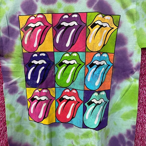 The Rolling Stones Hot Lips Art Tshirt Tie Dye tshirt size Small - Picture 2 of 4